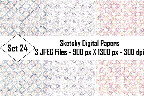 Sketchy Digital Papers Sublimation Ethnic Touch 