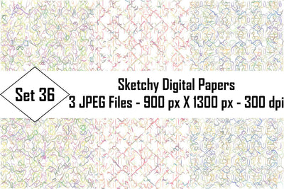 Sketchy Digital Papers Sublimation Ethnic Touch 