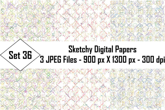 Sketchy Digital Papers Sublimation Ethnic Touch 
