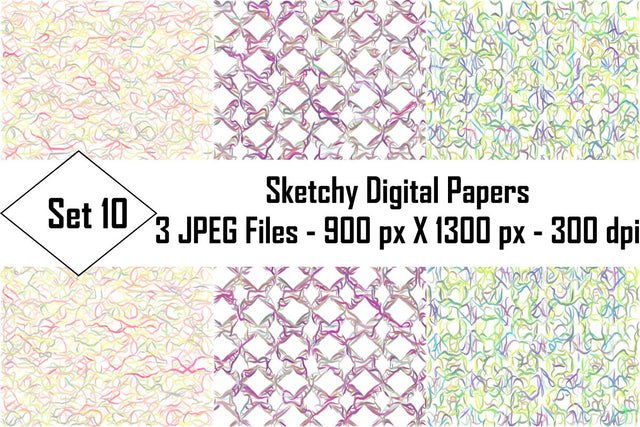 Sketchy Digital Papers Sublimation Ethnic Touch 