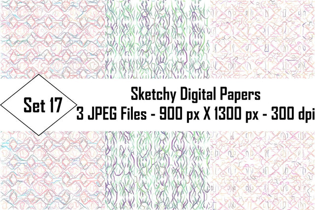Sketchy Digital Papers Sublimation Ethnic Touch 
