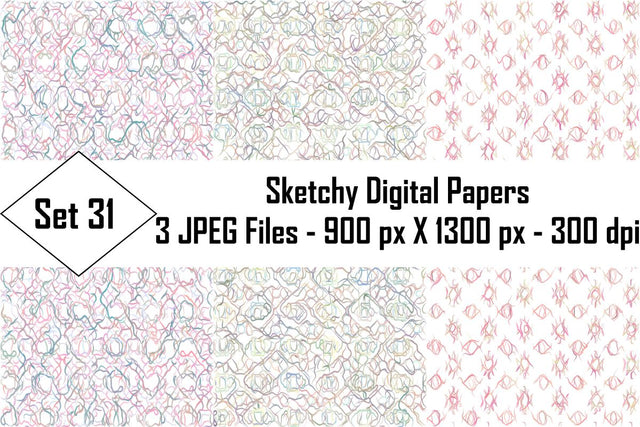 Sketchy Digital Papers Sublimation Ethnic Touch 