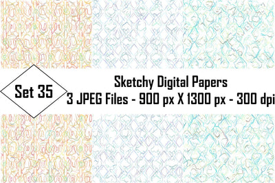 Sketchy Digital Papers Sublimation Ethnic Touch 