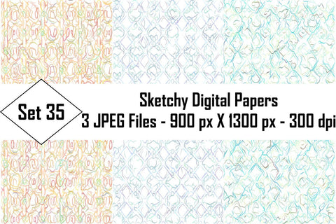Sketchy Digital Papers Sublimation Ethnic Touch 