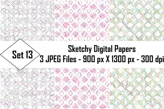 Sketchy Digital Papers Sublimation Ethnic Touch 