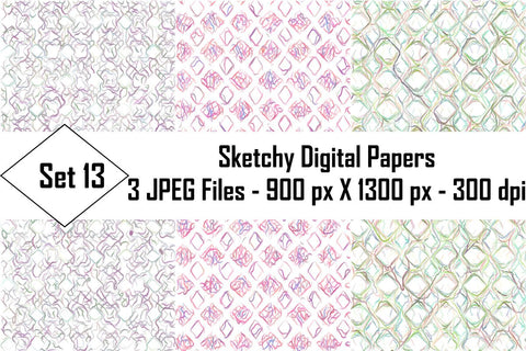 Sketchy Digital Papers Sublimation Ethnic Touch 