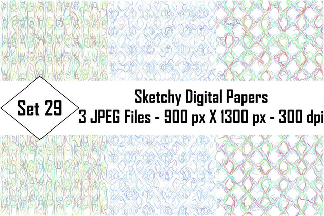 Sketchy Digital Papers Sublimation Ethnic Touch 
