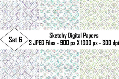 Sketchy Digital Papers Sublimation Ethnic Touch 