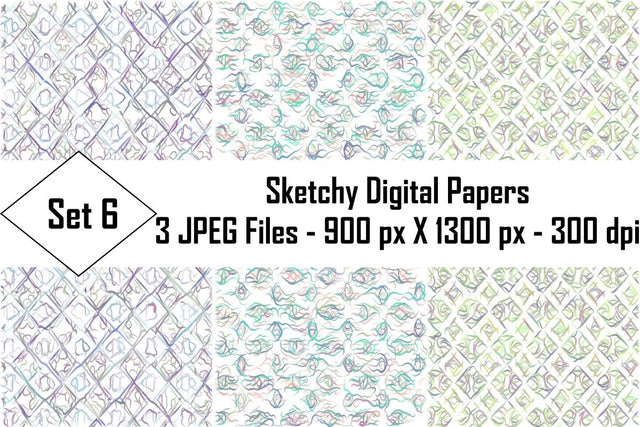 Sketchy Digital Papers Sublimation Ethnic Touch 