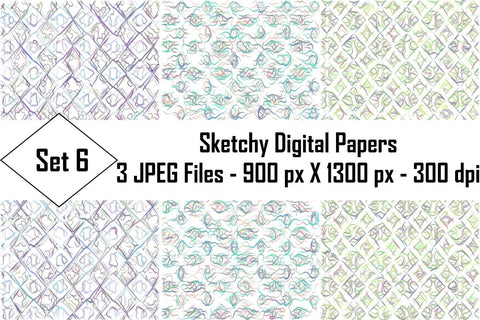 Sketchy Digital Papers Sublimation Ethnic Touch 