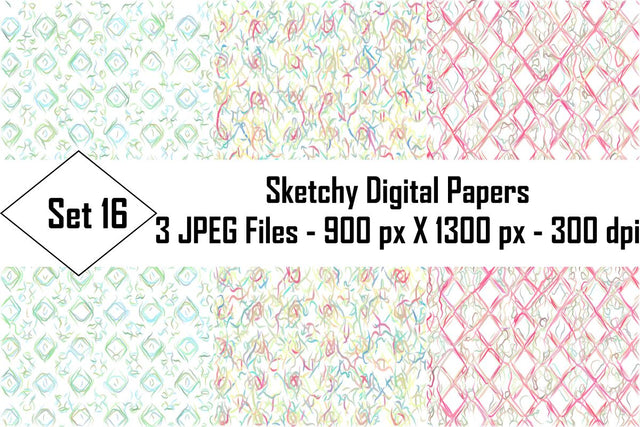 Sketchy Digital Papers Sublimation Ethnic Touch 