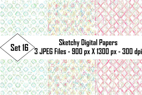 Sketchy Digital Papers Sublimation Ethnic Touch 