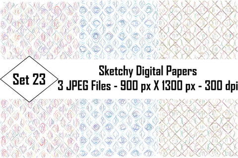 Sketchy Digital Papers Sublimation Ethnic Touch 