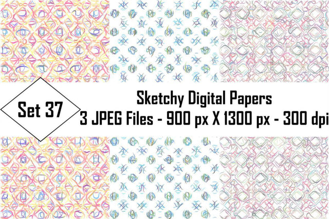 Sketchy Digital Papers Sublimation Ethnic Touch 