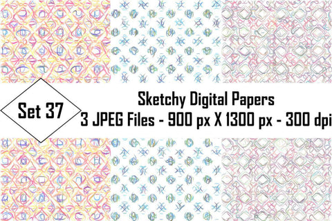 Sketchy Digital Papers Sublimation Ethnic Touch 