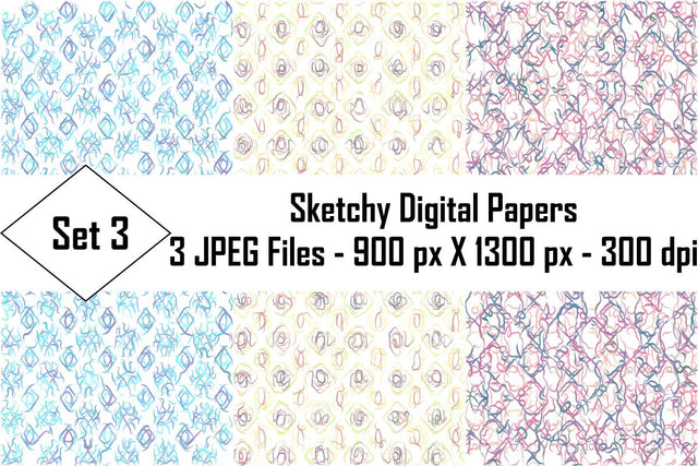 Sketchy Digital Papers Sublimation Ethnic Touch 