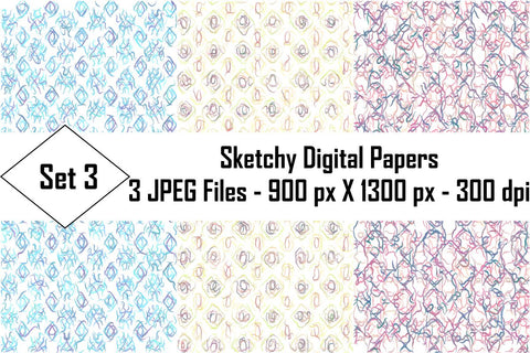 Sketchy Digital Papers Sublimation Ethnic Touch 