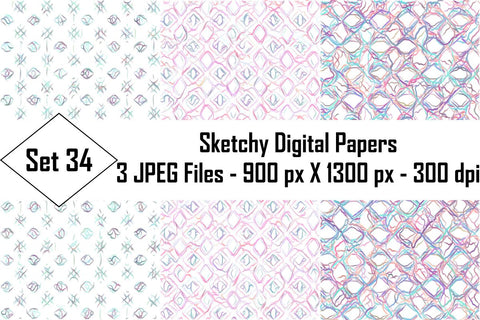 Sketchy Digital Papers Sublimation Ethnic Touch 