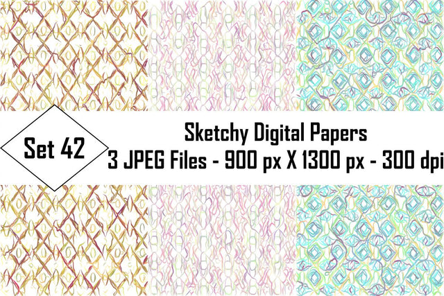 Sketchy Digital Papers Sublimation Ethnic Touch 