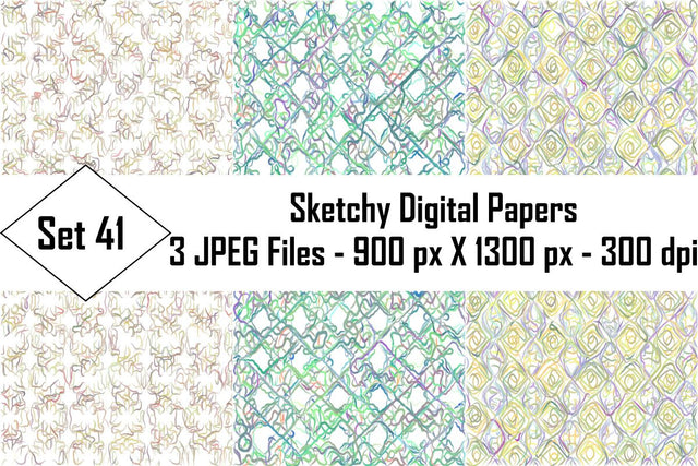 Sketchy Digital Papers Sublimation Ethnic Touch 