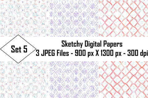 Sketchy Digital Papers Sublimation Ethnic Touch 