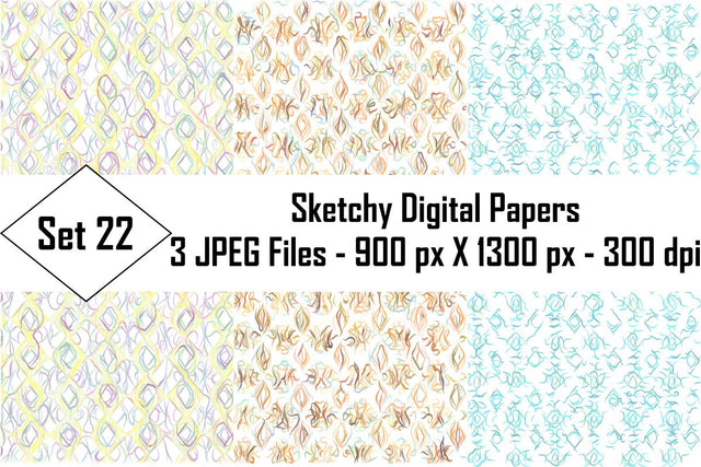 Sketchy Digital Papers Sublimation Ethnic Touch 