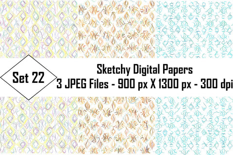 Sketchy Digital Papers Sublimation Ethnic Touch 