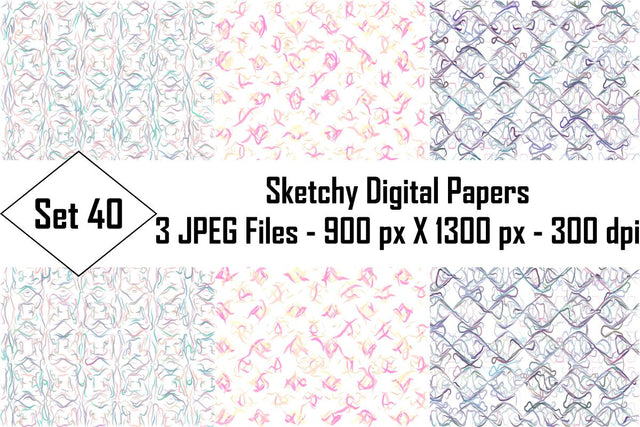 Sketchy Digital Papers Sublimation Ethnic Touch 