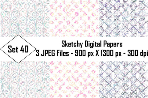 Sketchy Digital Papers Sublimation Ethnic Touch 