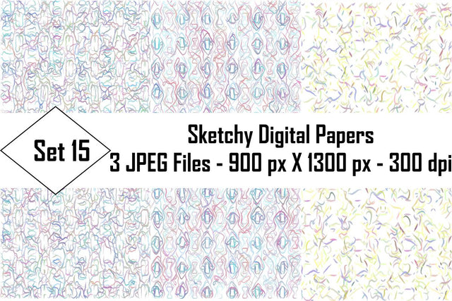 Sketchy Digital Papers Sublimation Ethnic Touch 