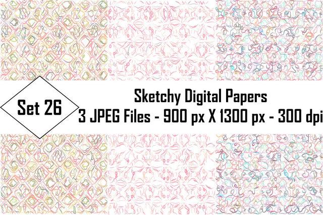 Sketchy Digital Papers Sublimation Ethnic Touch 