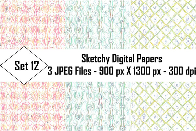 Sketchy Digital Papers Sublimation Ethnic Touch 