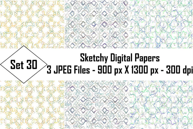 Sketchy Digital Papers Sublimation Ethnic Touch 