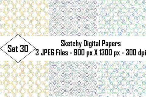 Sketchy Digital Papers Sublimation Ethnic Touch 