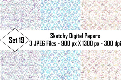 Sketchy Digital Papers Sublimation Ethnic Touch 