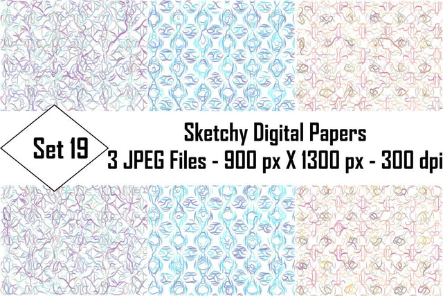 Sketchy Digital Papers Sublimation Ethnic Touch 