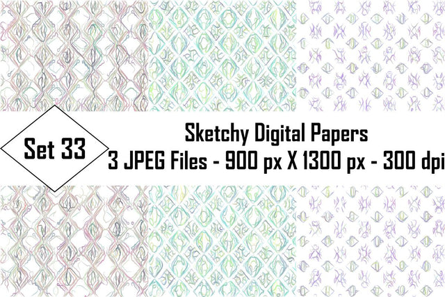 Sketchy Digital Papers Sublimation Ethnic Touch 