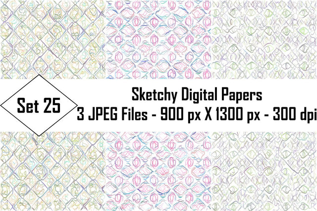 Sketchy Digital Papers Sublimation Ethnic Touch 