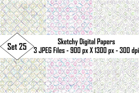 Sketchy Digital Papers Sublimation Ethnic Touch 