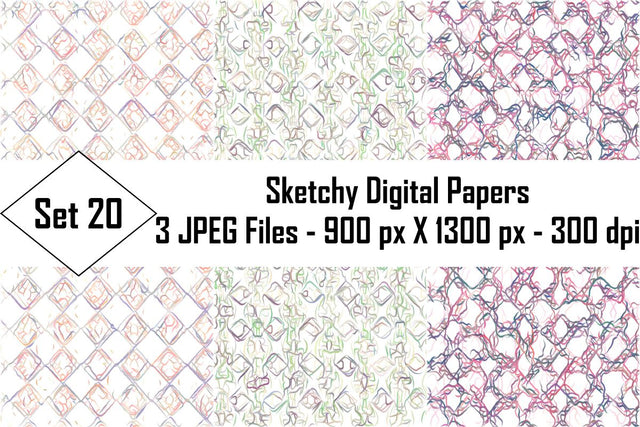 Sketchy Digital Papers Sublimation Ethnic Touch 