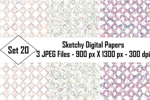 Sketchy Digital Papers Sublimation Ethnic Touch 