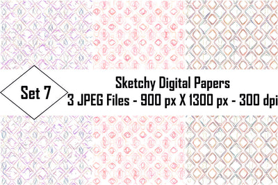 Sketchy Digital Papers Sublimation Ethnic Touch 