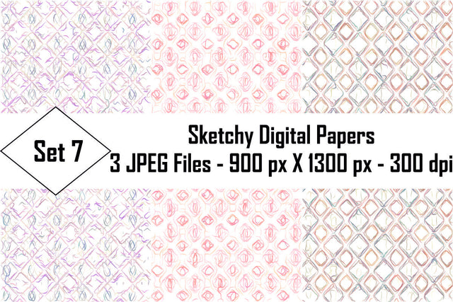 Sketchy Digital Papers Sublimation Ethnic Touch 