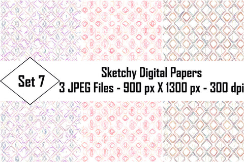 Sketchy Digital Papers Sublimation Ethnic Touch 