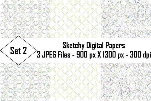 Sketchy Digital Papers Sublimation Ethnic Touch 