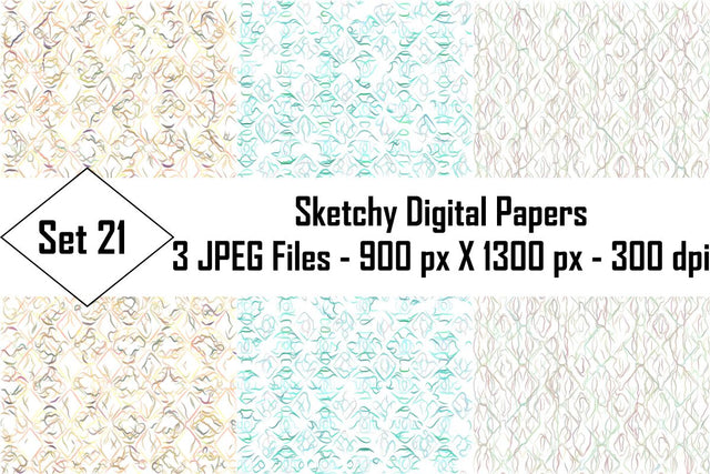 Sketchy Digital Papers Sublimation Ethnic Touch 
