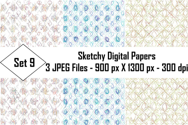 Sketchy Digital Papers Sublimation Ethnic Touch 