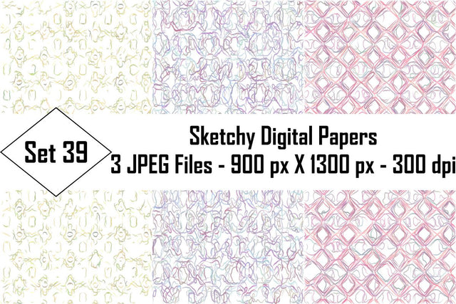 Sketchy Digital Papers Sublimation Ethnic Touch 