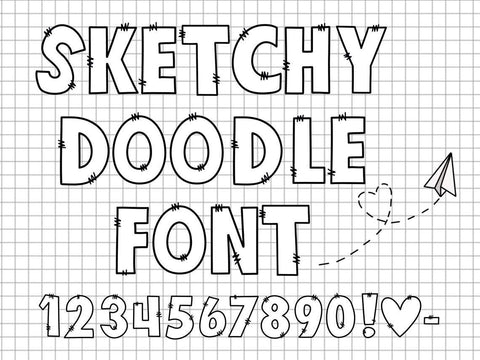 Sketchy Doodle Font! - A fun Doodle Font Font Twiggy Smalls Crafts 