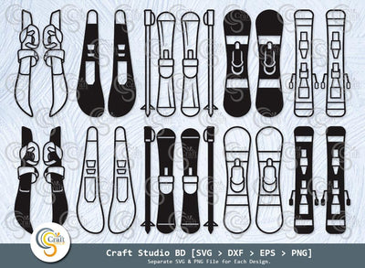Skiing Board Silhouette, Skiing Board SVG, Winter Sports Svg, Snowboarding Svg, Skiing Board Icon Svg, Skis Svg, Skiing Board Bundle SVG ETC Craft 